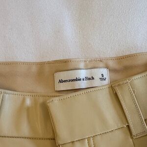 Abercrombie & Fitch butter yellow vegan leather shorts